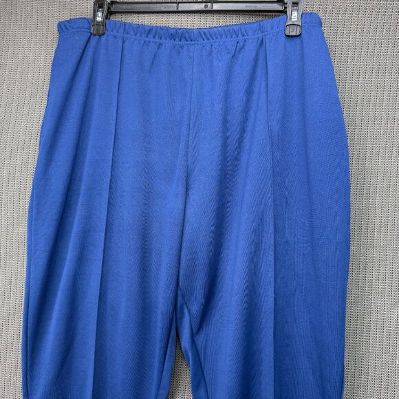 Sara Morgan Womens Plus Size 24WP Blue Polyester Elastic Waist Pants Wide Leg - Picture 10 of 10